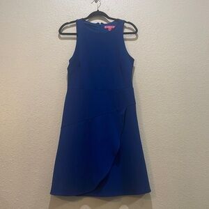 Betsey Johnson A-Line Royal Blue Asymmetrical  Dress Sleevless Size 8
